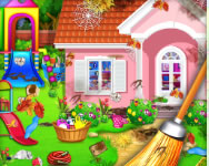 Sweet home cleaning princess house cleanup game