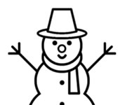 Happy snowman coloring